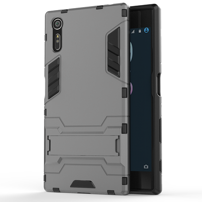 

Серый Slim Robot Armor Kickstand Ударопрочный жесткий корпус из прочной резины для SONY Xperia XZ