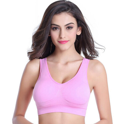 

【Jingdong Supermarket】 Palan Duo bra no steel ring sports bra ride wild anti-shock vest bra WX002 comfortable vest pink  (170/95