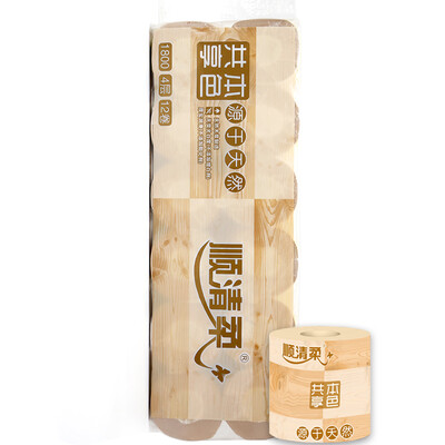 

Shunqing soft toilet paper to share the true color of 4 layers 150g with core rolls * 12 volumes
