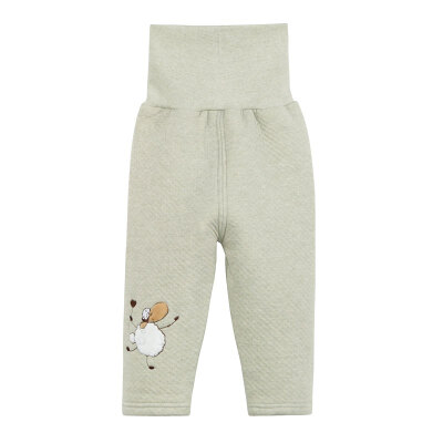 

Xin Song baby color cotton warm dual use crotch belly pants newborns autumn and winter thickening color cotton underwear pants natural green lamb D023B66 / 44