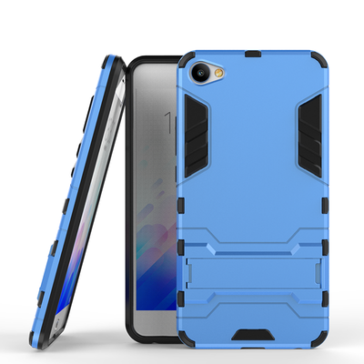 

Blue Slim Robot Armor Kickstand Shockproof Hard Rugged Rubber Back Case For MEIZU X