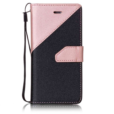 

Black + rose gold Design PU Leather Wallet Case Classic Flip Cover with Stand Function and Credit Card Slot for IPHONE 6/6S