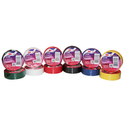 

3M 1500 Universal PVC electrical electrical insulation tape lead-free electrical tape black&red green white blue&yellow color mixture of a total of 12 volumes