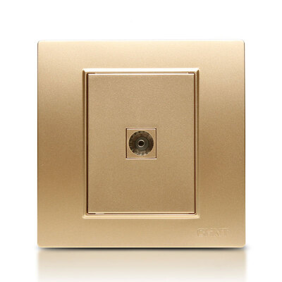 

Zhengtai (CHNT) socket panel switch socket computer + TV socket champagne gold 7L series NEW7-L21202