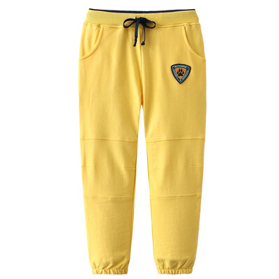 

KIDS MAM & DAD) children's casual pants boys and girls sports pants big children children stitching pants 60240 yellow 150