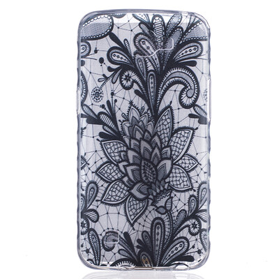 

Black Rose Pattern Мягкий тонкий ТПУ Резиновая крышка силиконовый гель чехол для LG K4