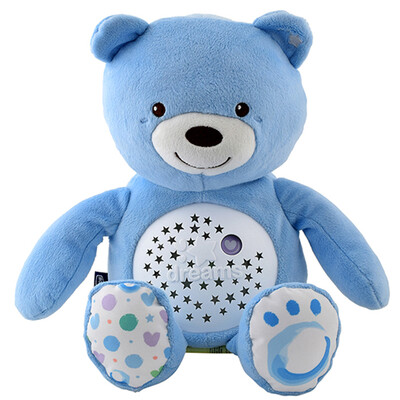 

Chico children's toys girl boy music bear sleep light early education baby toys 0-1 years old - blue rainbow night light CHIC00002