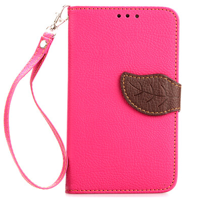 

Pink Design PU Leather Flip Cover Wallet Card Holder Case for LG G2 Mini/D620