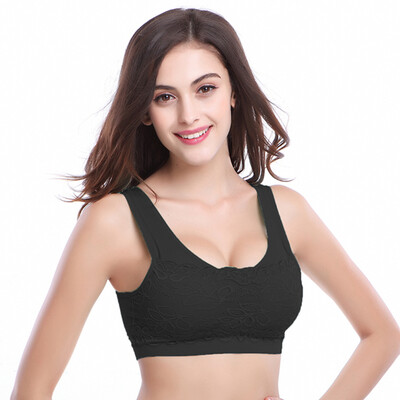 

Yu Zhaolin Seamless Lanched Lace Sports Bra Sleeping Comfort No Bracers Underwear Yoga Running Vest Bust Black L