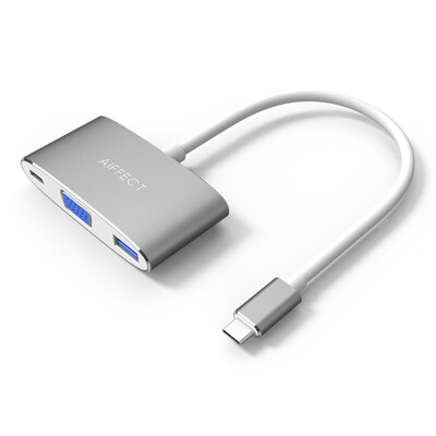 

AIFFECT XPV13A1-G02 Type-C to USB3.0 + VGA HD Converter Line Adapter Adapter for Apple Macbook to expand HUB
