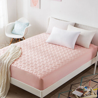 

Jiuzhou deer home textile bed single piece thickening cotton bedspreads bed sheets can be washed mattresses sets of non-slip mattresses protective sleeve fashion folder cotton bed Li Yu color 150x200cm