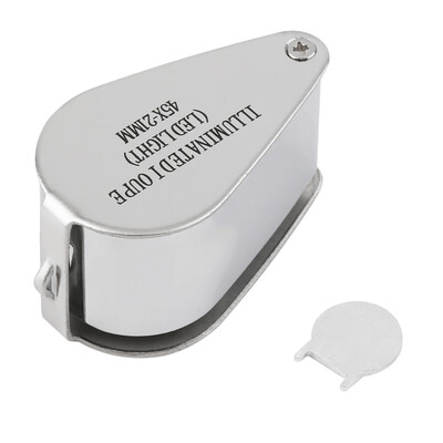 

45x21mm Ювелиры глаз Лупа Лупа увеличительное стекло Поворот с подсветкой