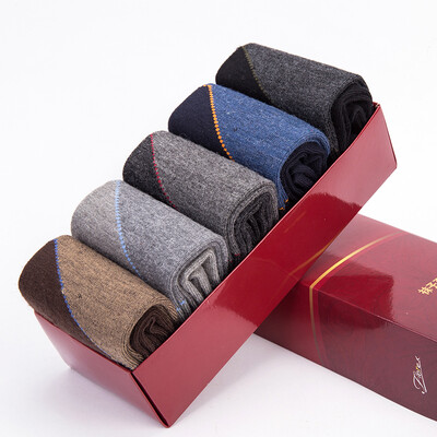 

Hengyuanxiang socks men&39s wool jacquard socks 5 pairs of autumn&winter warm tube in the socks A521342 men models