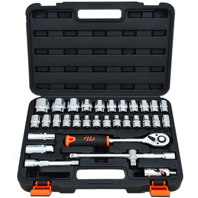 

Huafeng Jarrow HF-81032A 32-piece set of auto repair tool set Carrefour tool set 125mm series ratchet wrench sleeve sets