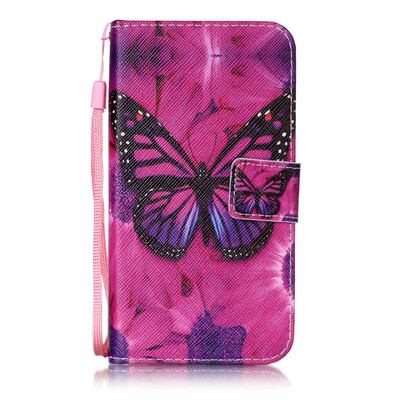 

Black Butterfly Design PU Leather Flip Cover Wallet Card Holder Case for Huawei Y6 Pro