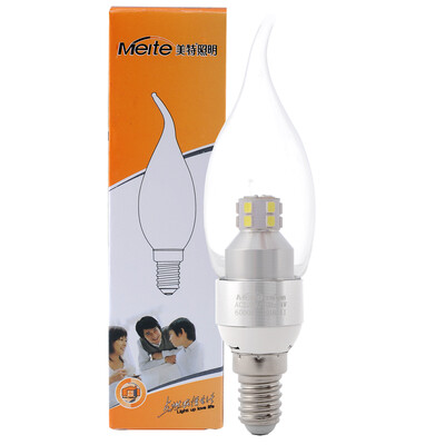 

US Meite LED Bulb Silver Hardware Pull Foam 4W E14 Small Thread Silver 6000K White Light MT-L204C
