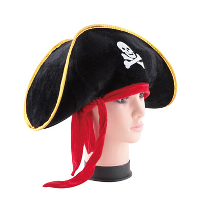 

Pirate Captain Hat Skull Crossbone Cap Costume Fancy Dress Party Halloween