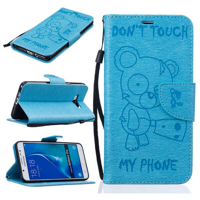 

Light Blue Bear выбитый PU кожаный бумажник чехол Классический откидная крышка с подставкой Функция и слот кредитной карты для Sam