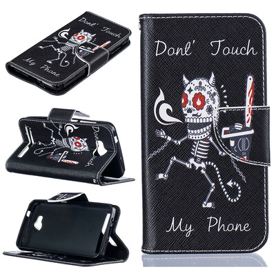 

Bone Design PU Leather Flip Cover Wallet Card Holder Case for HUAWEI Y3 II
