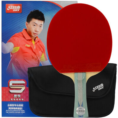 

Red double happiness table tennis racket five-star double-sided anti-plastic cross-shot long handle A5002 comes with a single set of new&old package random hair R5002
