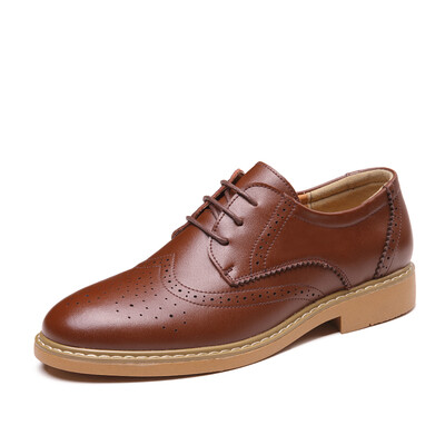 

Men's fashion casual dress leather shoes breathable Bullock