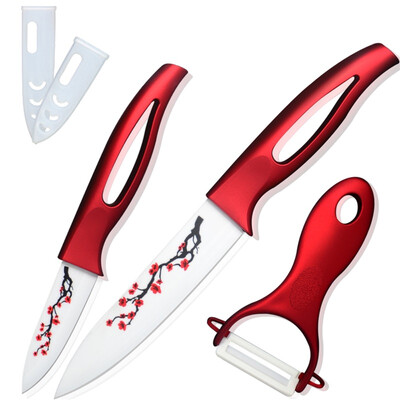 

XYJ Brand 3-дюймовый Фрукты 5-дюймовый нарезка нож + Овощечистка Керамический нож Набор не ржавеет Ножи кухонные