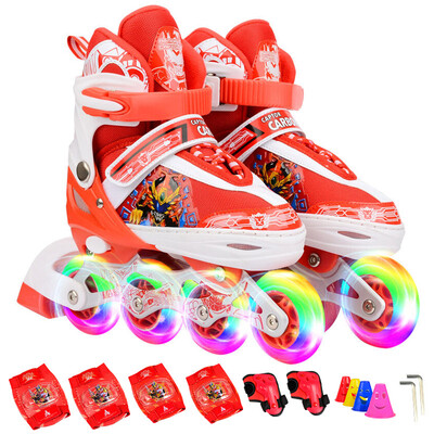 

Armor Warriors Children's Roller Skates Men's and Women's Outdoors Toys Skateboards All-Round Flash Skates KJ336 Pink M Code