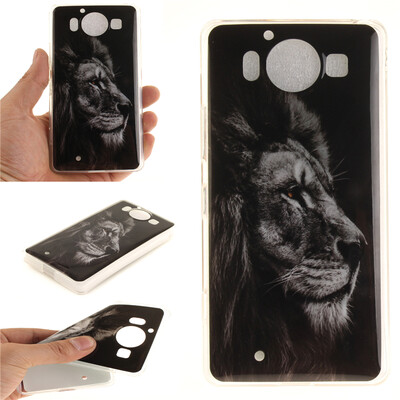 

Black lion Pattern Soft Thin TPU Rubber Silicone Gel Case Cover for Nokia Lumia950