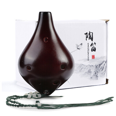 

Acacia LOVEBIRD 6 hole pottery fluttering midrange C tune six hole ac painting magnetic flute beginner with textbook lanyard XS1028 coffee