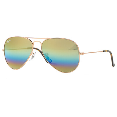 

Ray-Ban Ray-Ban Авиатор солнцезащитные очки для мужчин и женщин серии бронзовой раме золотой блеск радуги очки линзы солнцезащитных очков RB3025 9020C4 62 мм
