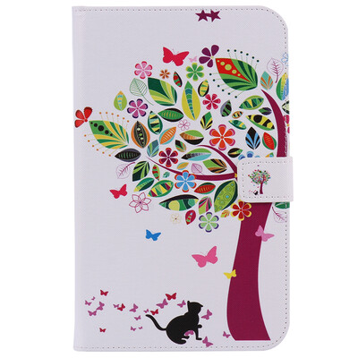 

Cat and Tree Design PU Leather Flip Cover Wallet Card Holder Case for SAMSUNG T350