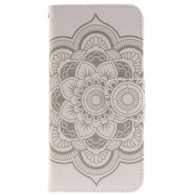 

White flowers Design PU Leather Flip Cover Wallet Card Holder Case for SAMSUNG GALAXY S7 Edge