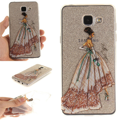 

Hand-painted dress Pattern Soft Thin TPU Rubber Silicone Gel Case Cover for SAMSUNG GALAXY A3 2016A310