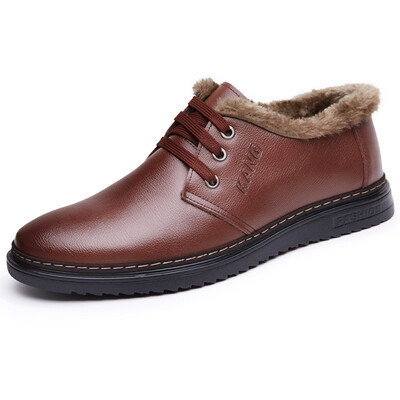 

Mens winter plus thick velvet warm&comfortable leather shoes
