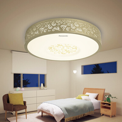 

Panasonic Panasonic LED Ceiling Light Promise Polishing Toning Bedroom Light Iron Light HHLAZ1780 21W Sense Series Champagne Gold Shade Print Pattern