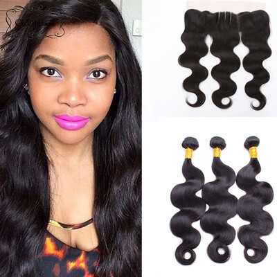 

CCollege Indian Body Wave With Frontal Ear To Ear Lace Frontal With Bundles Virgin Human Hair Bundles With Frontal With Bundles