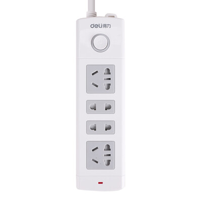 

Deli) 18214 new national standard 8 5 m anti-electric total control switch socket / plug / plug board