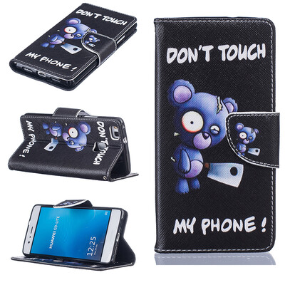 

Blue bear Design PU Leather Flip Cover Wallet Card Holder Case for HUAWEI P9 LITE