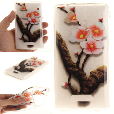 

Four plum blossoms Pattern Soft Thin TPU Rubber Silicone Gel Case Cover for Lenovo A2010