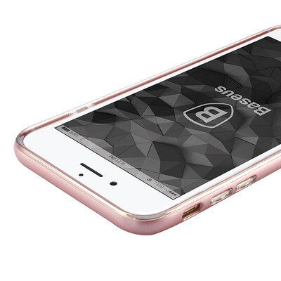 

Baseus iphone7 mobile phone shell Apple 7 transparent protective sleeve full package shatter-resistant hard border 47-inch silicone soft shell rose gold