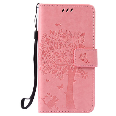 

Pink Tree Design PU Leather Flip Cover Wallet Card Holder Case for WIKO LENNY 2
