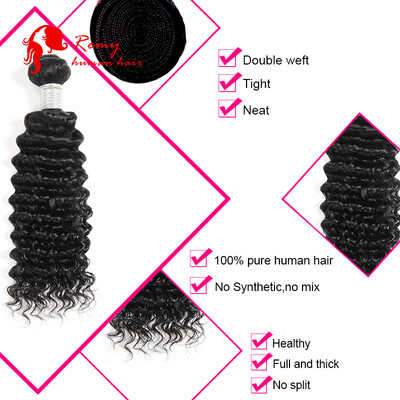 

CZ Hair Indian Deep wave hair bundle 1pc unprocessed human virgin hair weave natural black