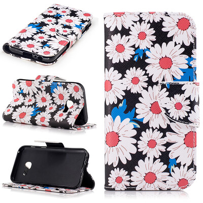 

Chrysanthemum Design PU Leather Flip Cover Wallet Card Holder Case for SAMSUNG Galaxy A3 2017A320