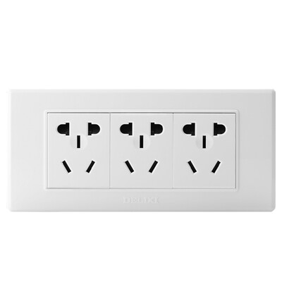 

Delixi DELIXI switch socket panel 118 three five-hole 15-hole socket Ya white series