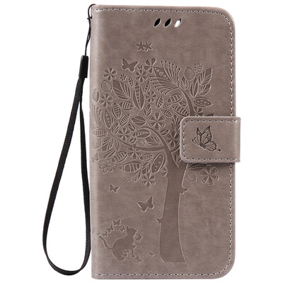 

Gray Tree Design PU Leather Flip Cover Wallet Card Holder Case for LENOVO Lemon 3