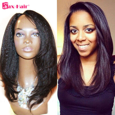 

U Part Wig Italian Yaki Straight 130 Density Glueless U Part Human Hair Wigs For Black Women Right Part With Combs Zax Hair