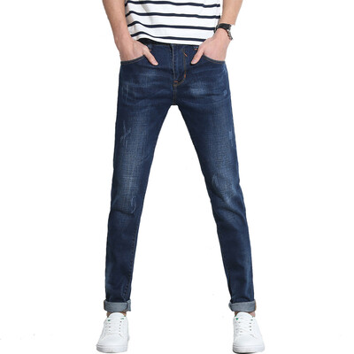 

Marilon Men's Slim Stretch Feet Pants Корейские тенденции Аромат Старые прямые брюки Синий 30 N04