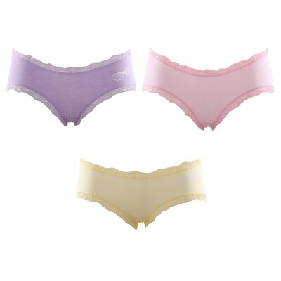 

City ladies ladies underwear wave point low waist sweet sexy lace underwear female combination 3 installed 2K6330 powder / yellow / purple uniform