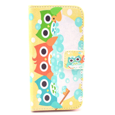 

Owls Design PU Leather Flip Cover Wallet Card Holder Case for IPHONE 5