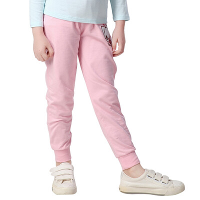 

Xin Song girls hide blue panda patch embroidered leisure sports trousers children spring spring knitted sports pants E010B110 / 53